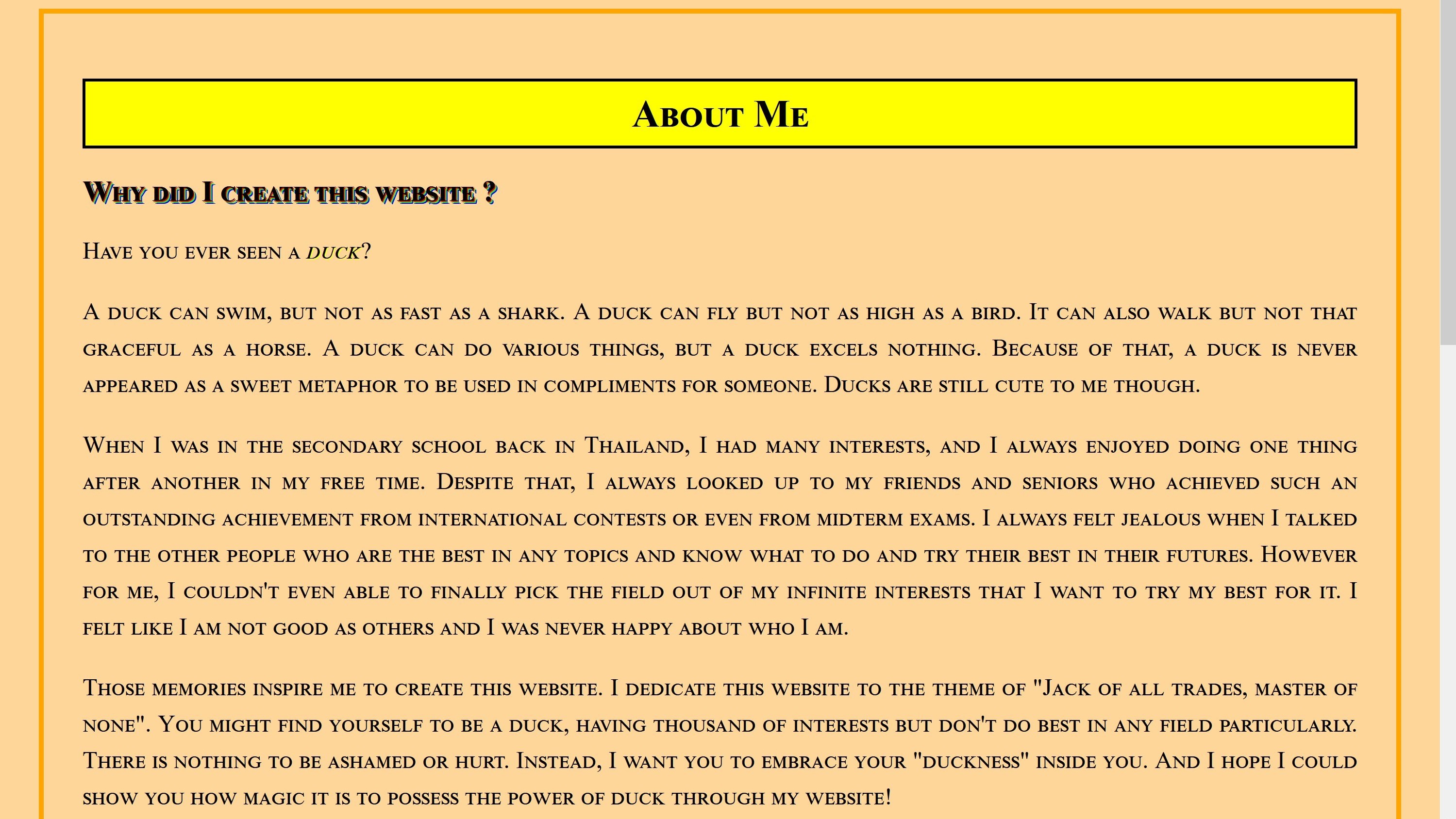 Second Version of Ducky Deeow Website
