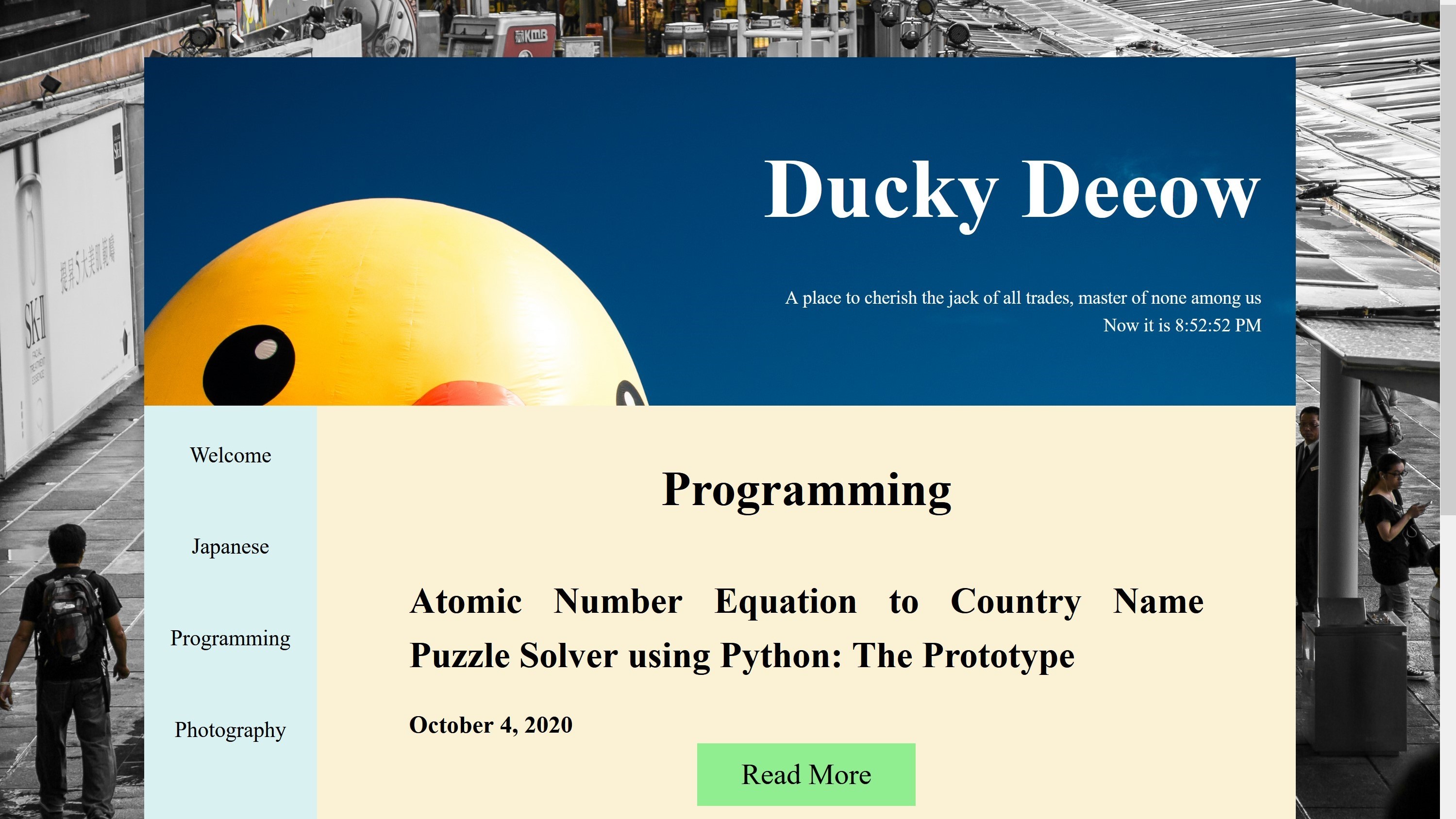 Fifth Version of Ducky Deeow Website